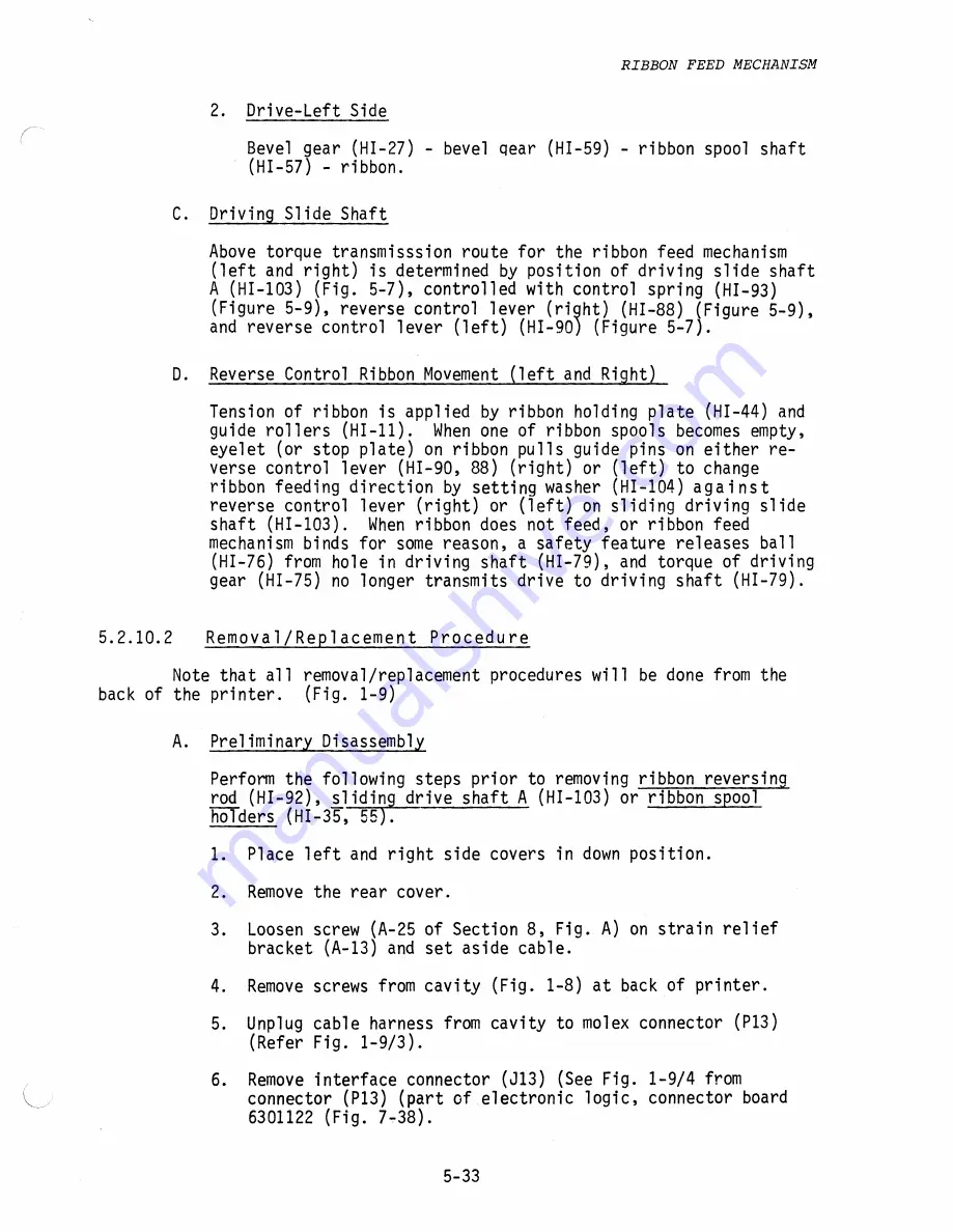 Centronics 101AL Technical Manual Download Page 105