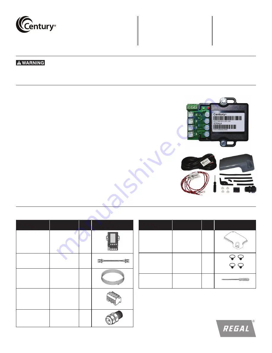 Century VGreen Installation Manual And User'S Manual Download Page 1