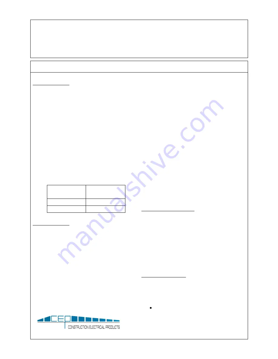 CEP 6506GU Installation And Operating Instructions Download Page 1