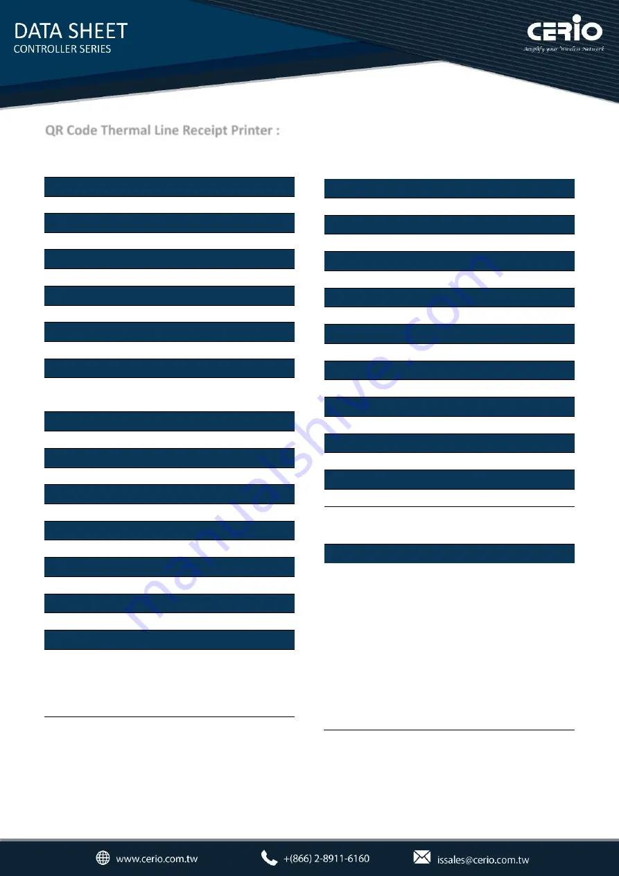 Cerio SP-800-QRCPRT Datasheet Download Page 4