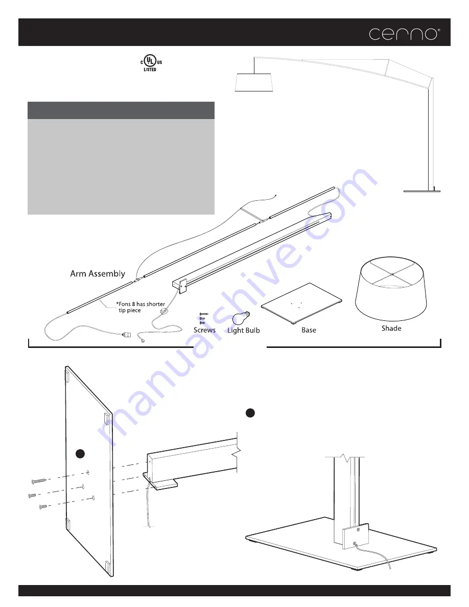 CERNO Fons Floor Lamp Aassembly Instructions Download Page 1