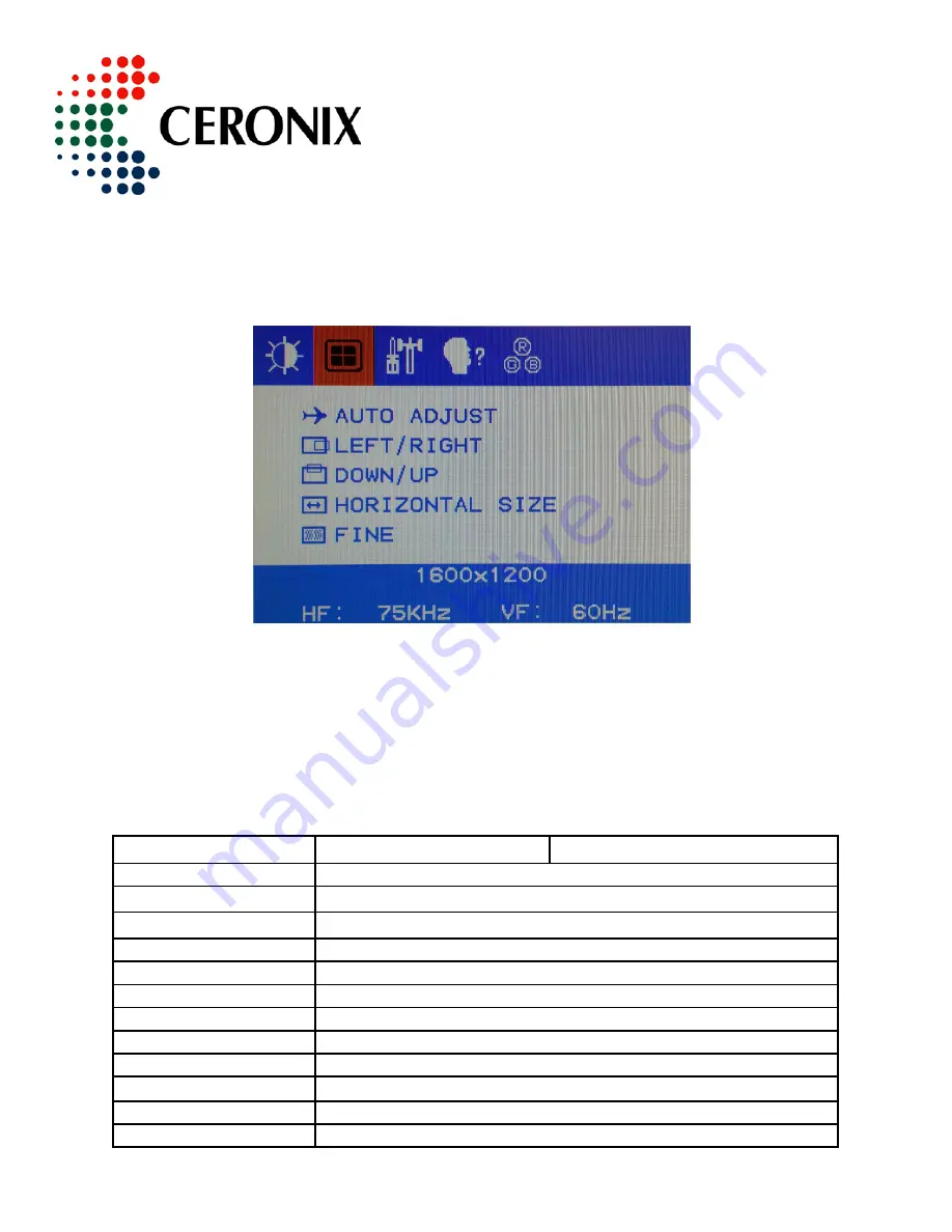 Ceronix 0-LCD Series Specification And Operation Manual Download Page 8