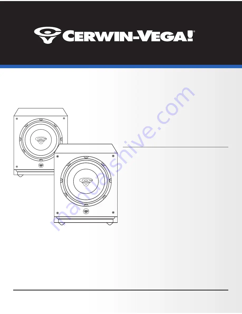 Cerwin-Vega CMX10s Instruction Manual Download Page 1