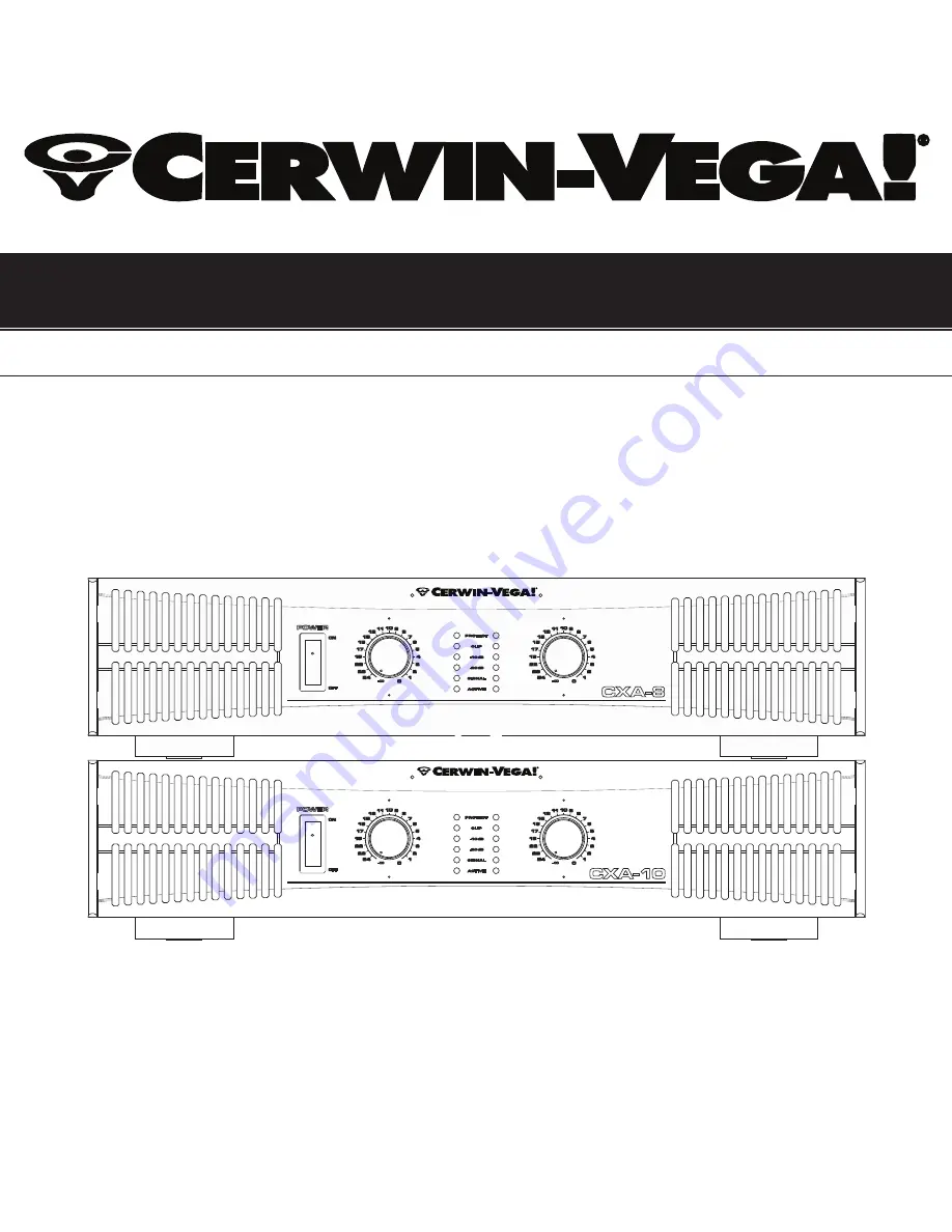 Cerwin-Vega CXA series Operation Manual Download Page 1