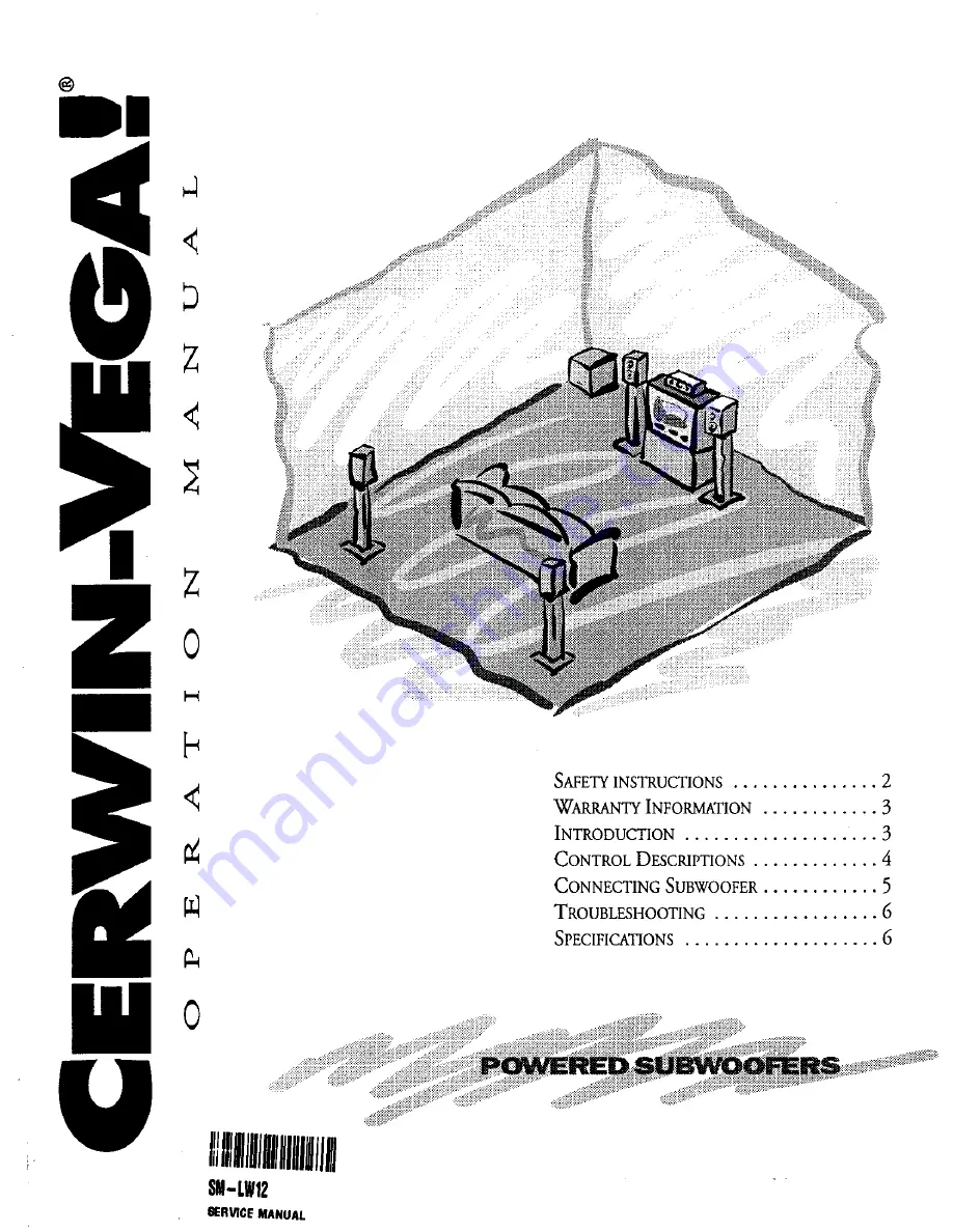 Cerwin-Vega SM-LW12 Operation Manual Download Page 1