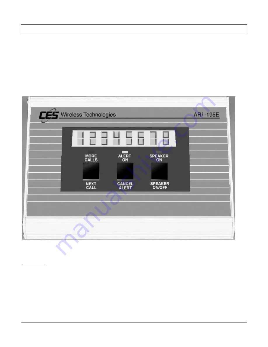 CES ARi-195e Installation And Operation Manual Download Page 5