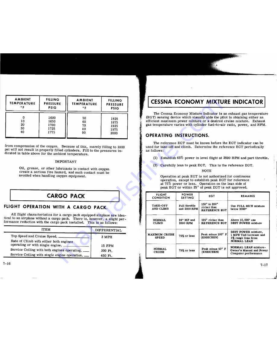 Cessna 1971 Super Skymaster Owner'S Manual Download Page 56