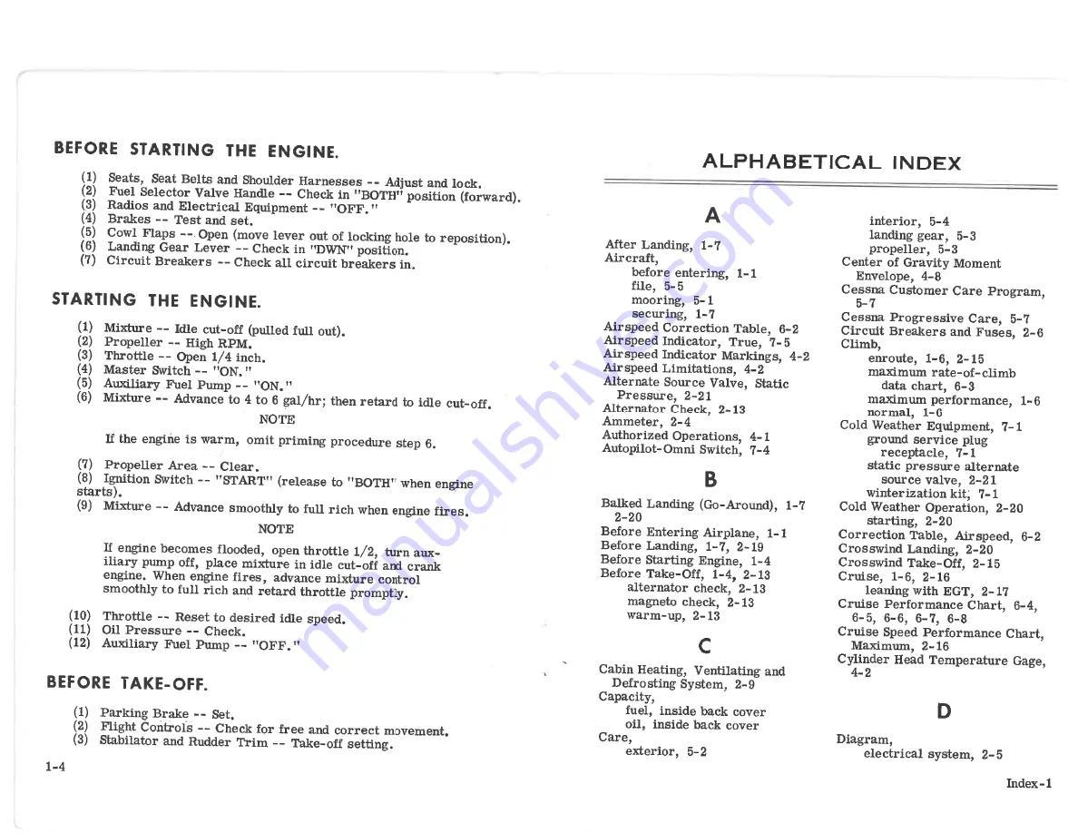 Cessna Cardinal RG 1974 Owner'S Manual Download Page 10