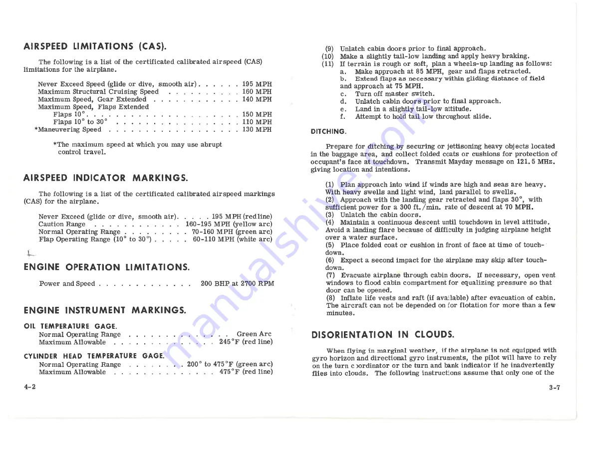 Cessna Cardinal RG 1974 Owner'S Manual Download Page 43