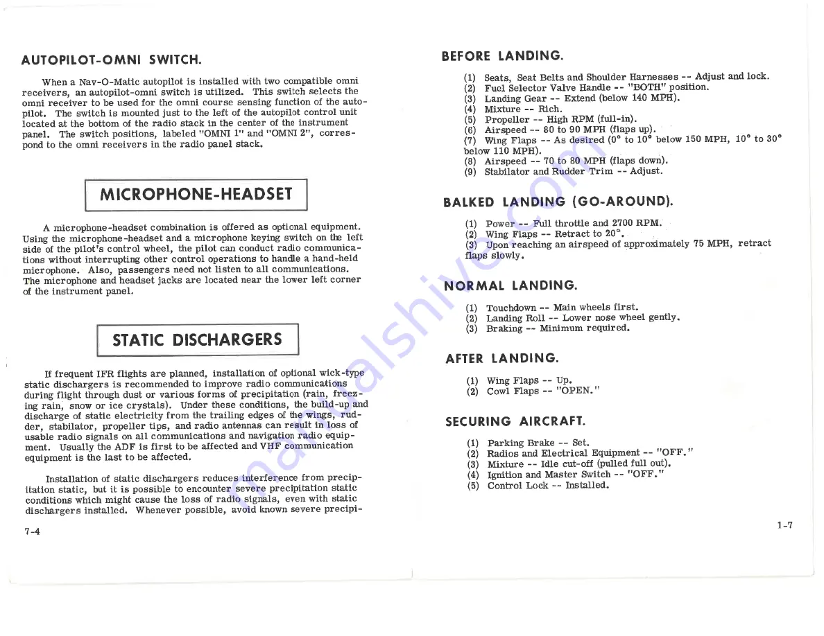 Cessna Cardinal RG 1974 Owner'S Manual Download Page 80