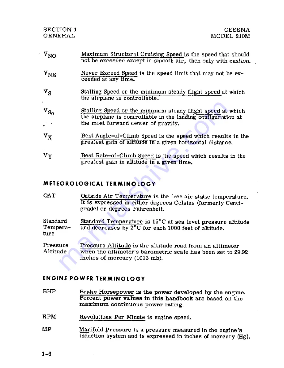 Cessna Centurion 210M 1977 Pilot Operating Handbook Download Page 7