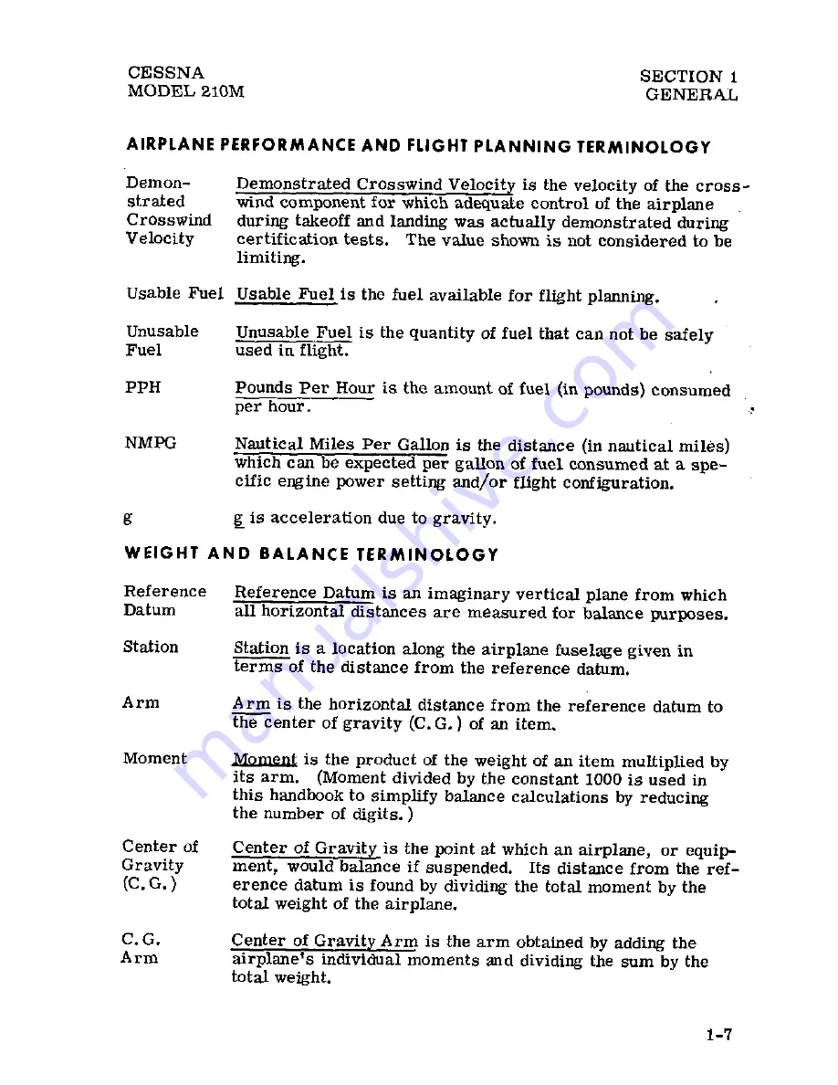 Cessna Centurion 210M 1977 Pilot Operating Handbook Download Page 10