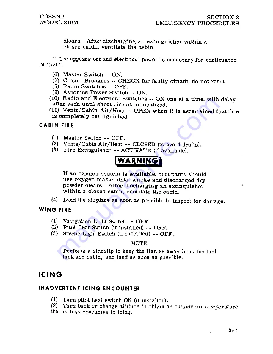 Cessna Centurion 210M 1977 Pilot Operating Handbook Download Page 29