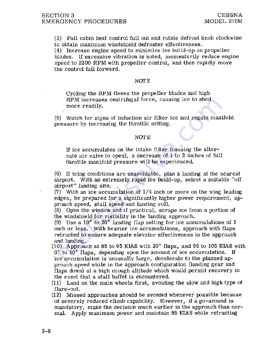 Cessna Centurion 210M 1977 Pilot Operating Handbook Download Page 30