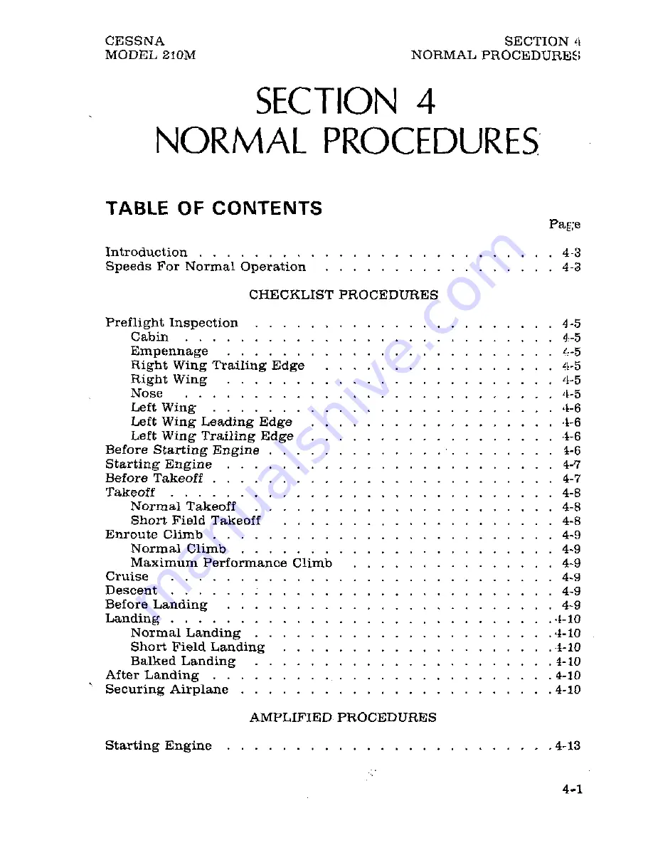 Cessna Centurion 210M 1977 Pilot Operating Handbook Download Page 43