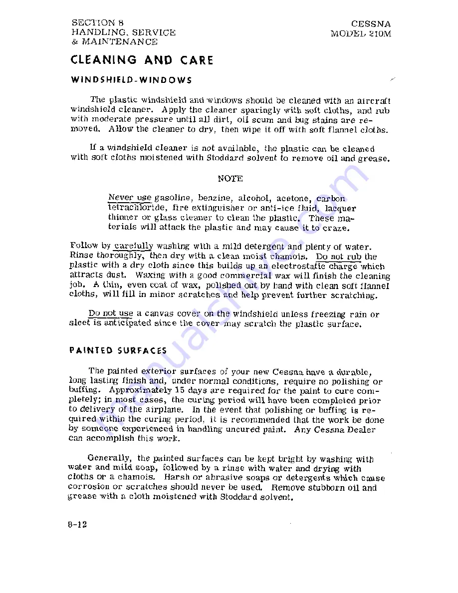 Cessna Centurion 210M 1977 Pilot Operating Handbook Download Page 182