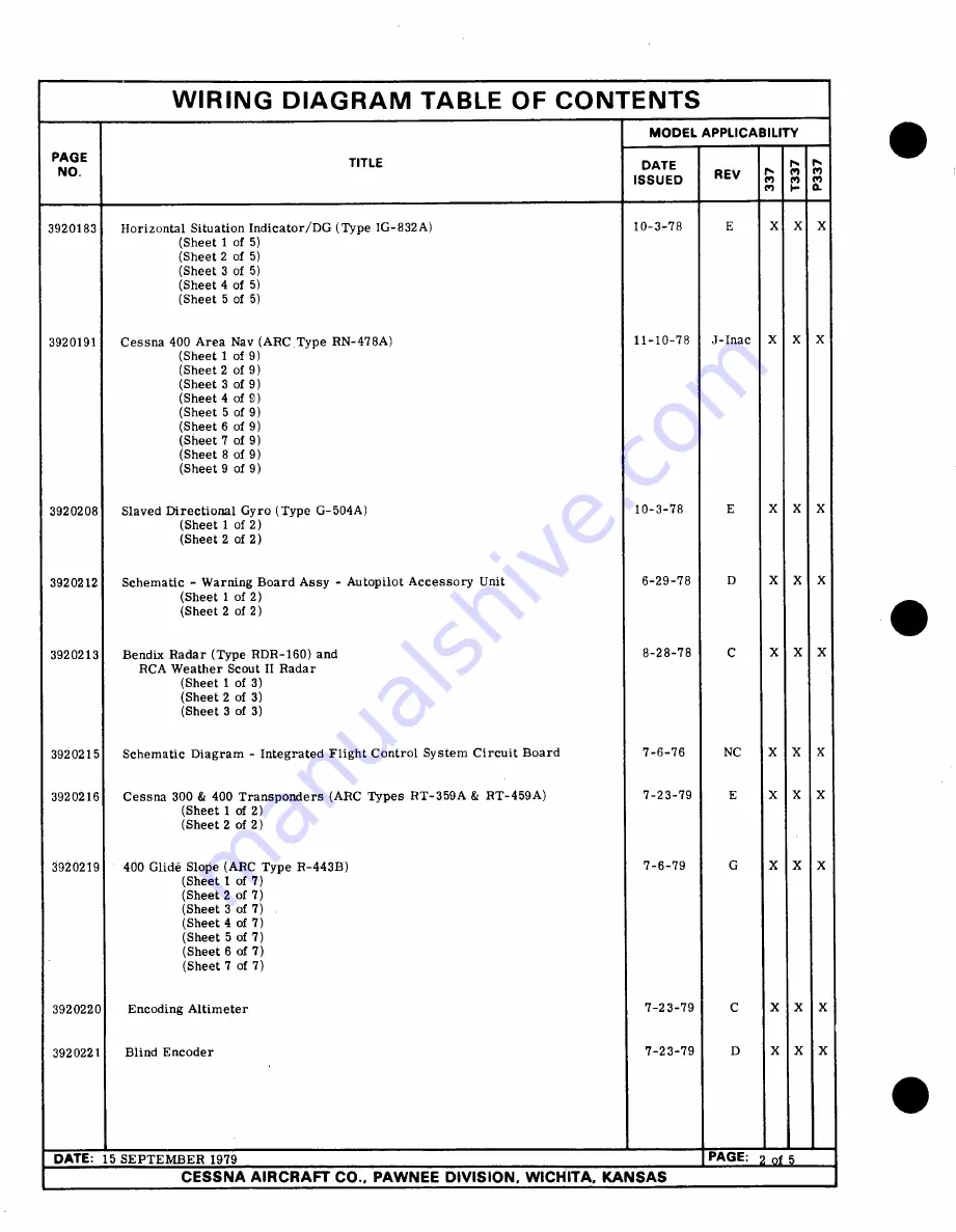 Cessna PRESSURIZED SKYMASTER II P337H Service & Parts Manual Download Page 218