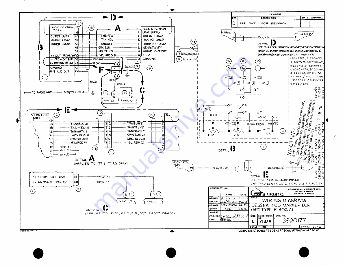 Cessna PRESSURIZED SKYMASTER II P337H Service & Parts Manual Download Page 246