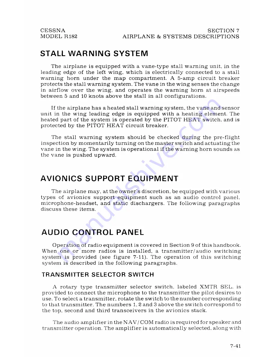 Cessna SKYLANE RG R182 Pilot Operating Handbook Download Page 160