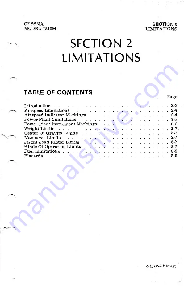 Cessna TURBO CENTURION T210M 1978 Pilot Operating Handbook Download Page 15