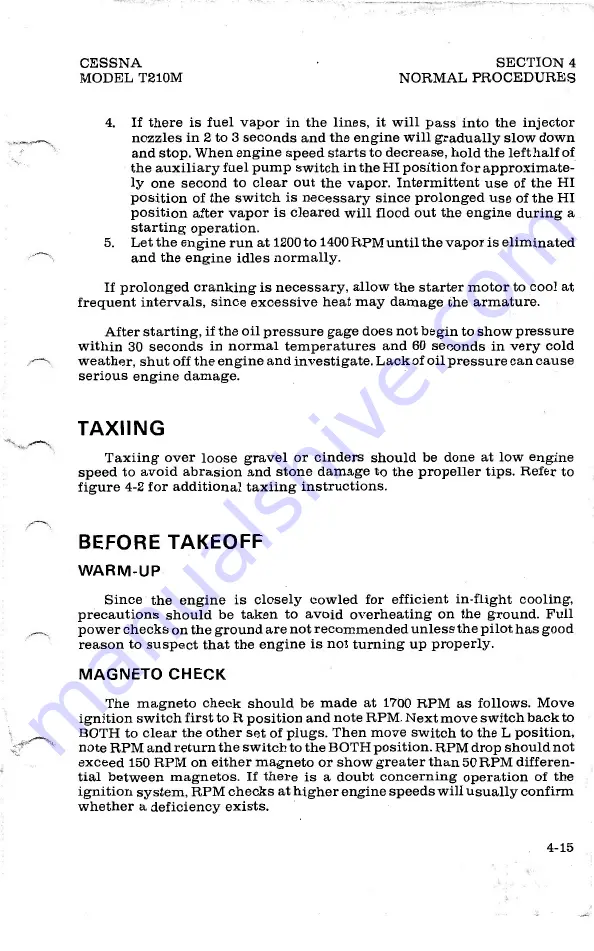 Cessna TURBO CENTURION T210M 1978 Pilot Operating Handbook Download Page 65