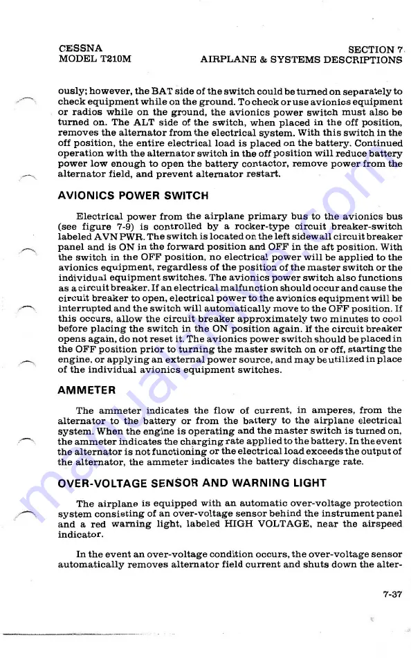 Cessna TURBO CENTURION T210M 1978 Pilot Operating Handbook Download Page 173