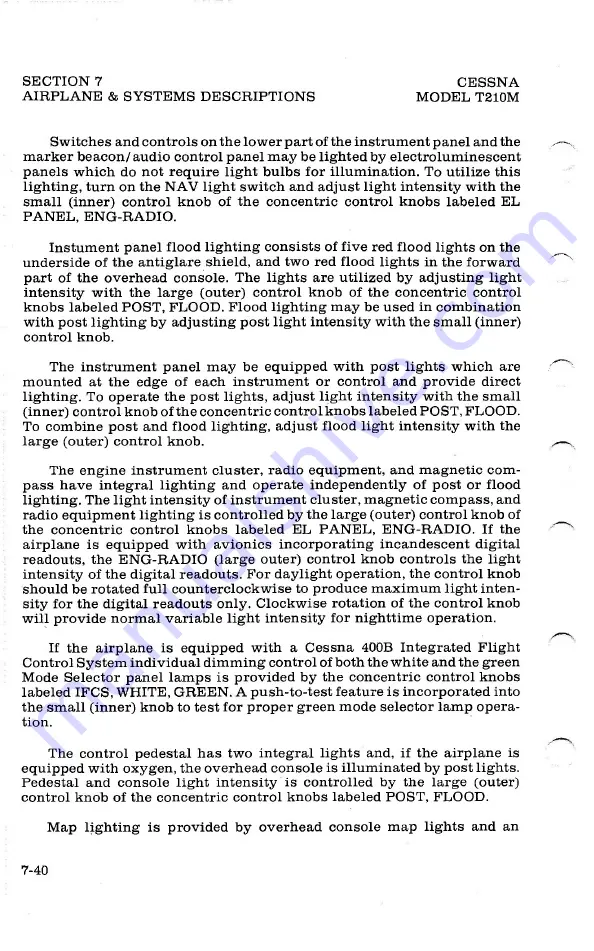 Cessna TURBO CENTURION T210M 1978 Pilot Operating Handbook Download Page 176