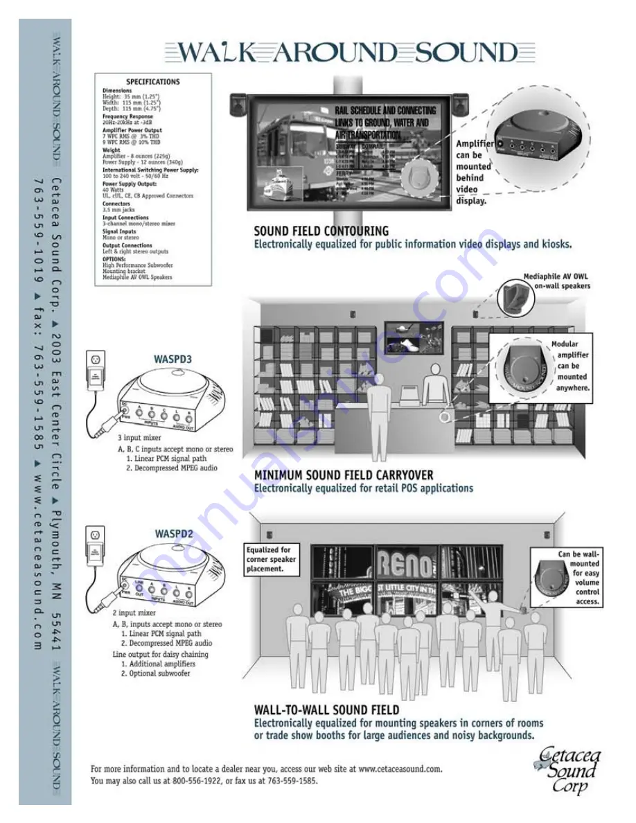 Cetacea Sound WAS-PD-2 Specifications Download Page 1