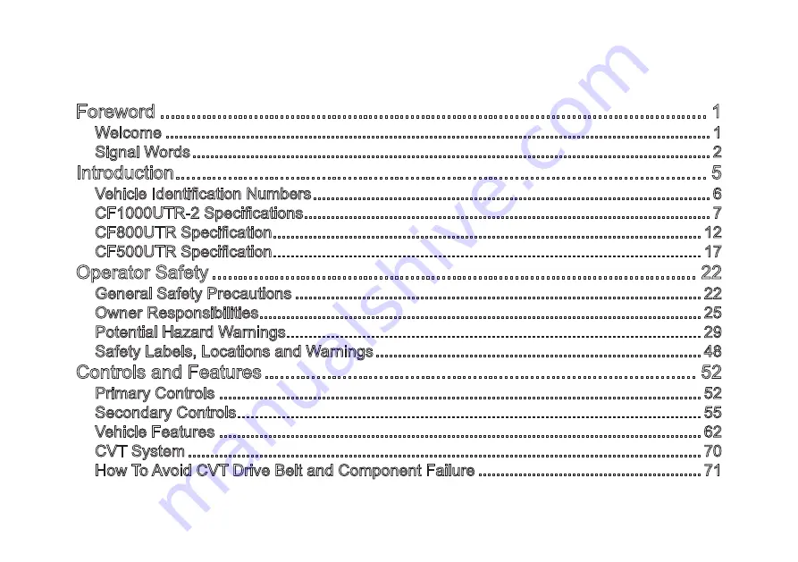 CF MOTO CF1000UTR-2 Owner'S Manual Download Page 2