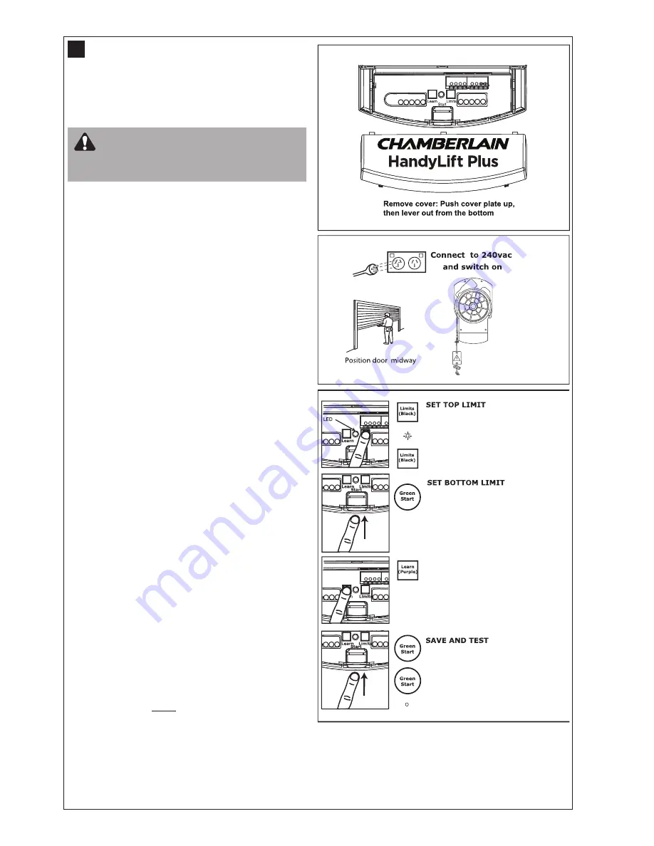 Chamberlain HandyLift Plus CR600 Installation And Operating Instructions Manual Download Page 8