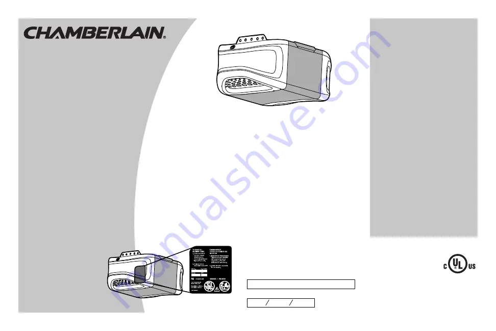 Chamberlain HD520EVP Manual Download Page 1