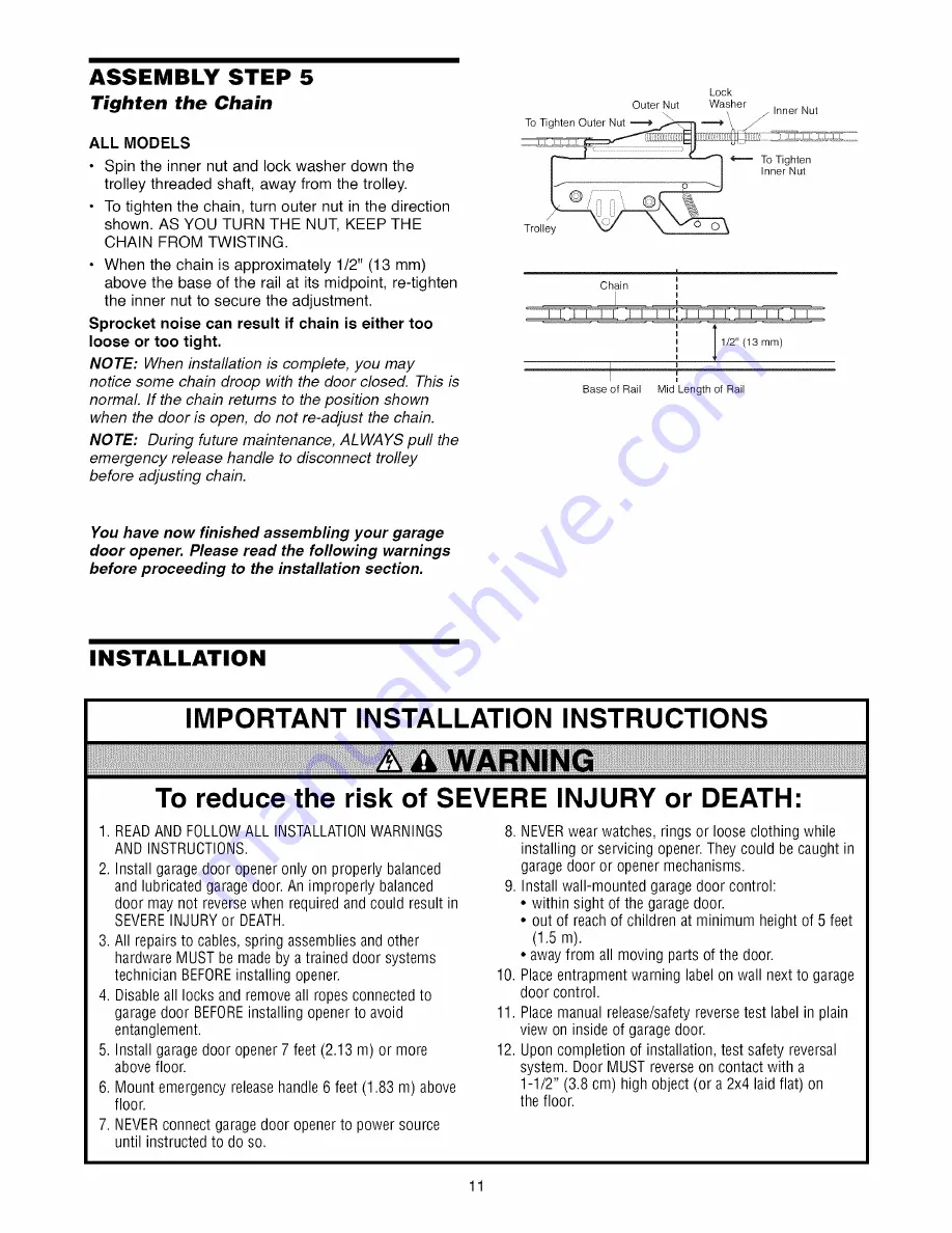 Chamberlain LiftMaster Professional Security+ 1240R Owner'S Manual Download Page 11