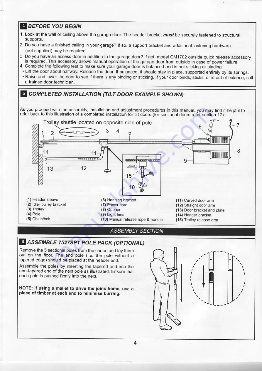 Chamberlain merlin MT23O Installation And Operating Instructions Manual Download Page 4