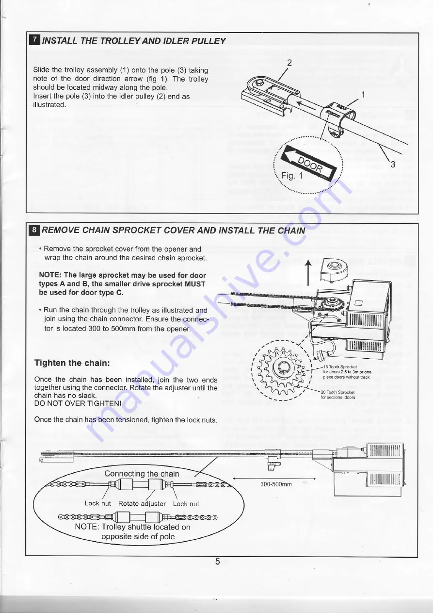 Chamberlain merlin MT23O Installation And Operating Instructions Manual Download Page 5