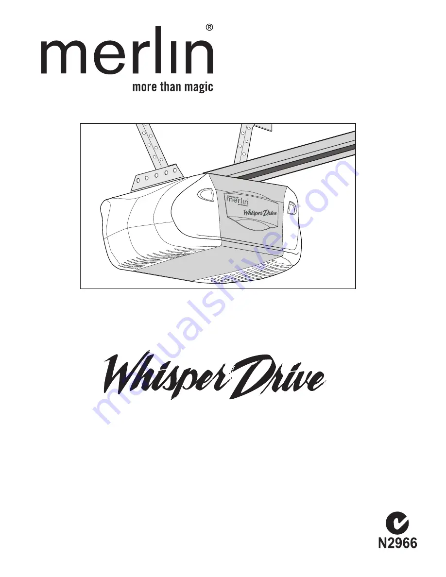 Chamberlain Merlin Whisper Drive MT3850EVO Installation And Operating Instructions Manual Download Page 1