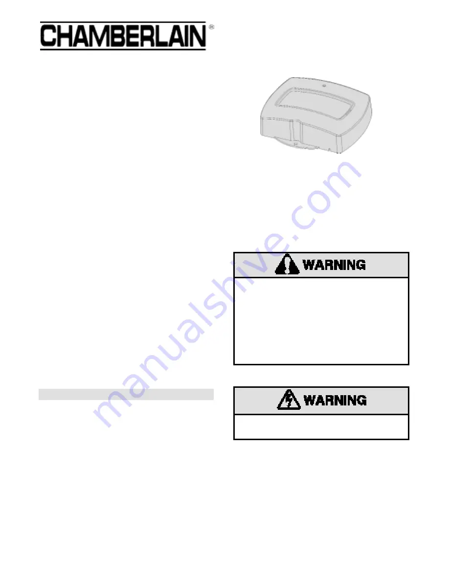 Chamberlain TriCode TCR2 Owner'S Manual Download Page 1