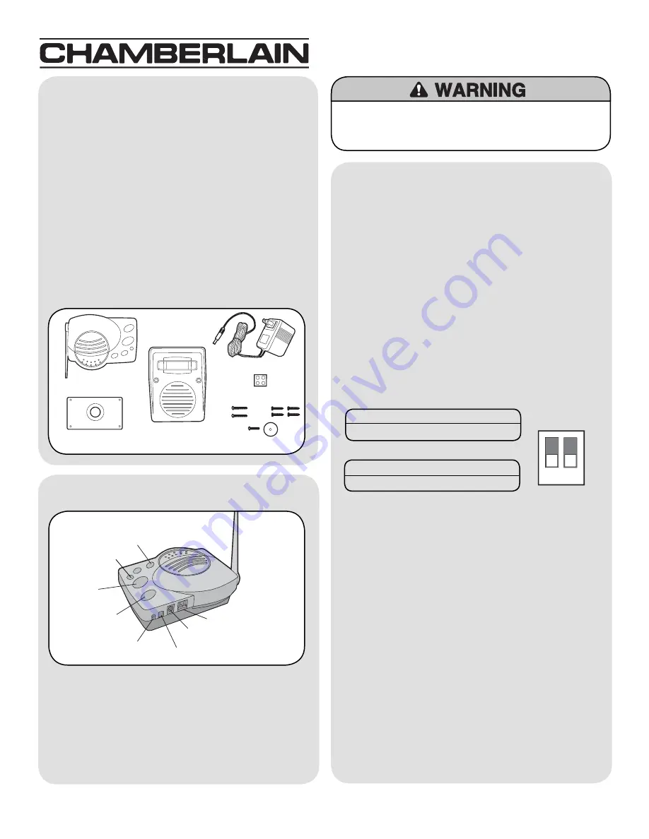 Chamberlain WIRELESS ALERT CWV1000 User Manual Download Page 1