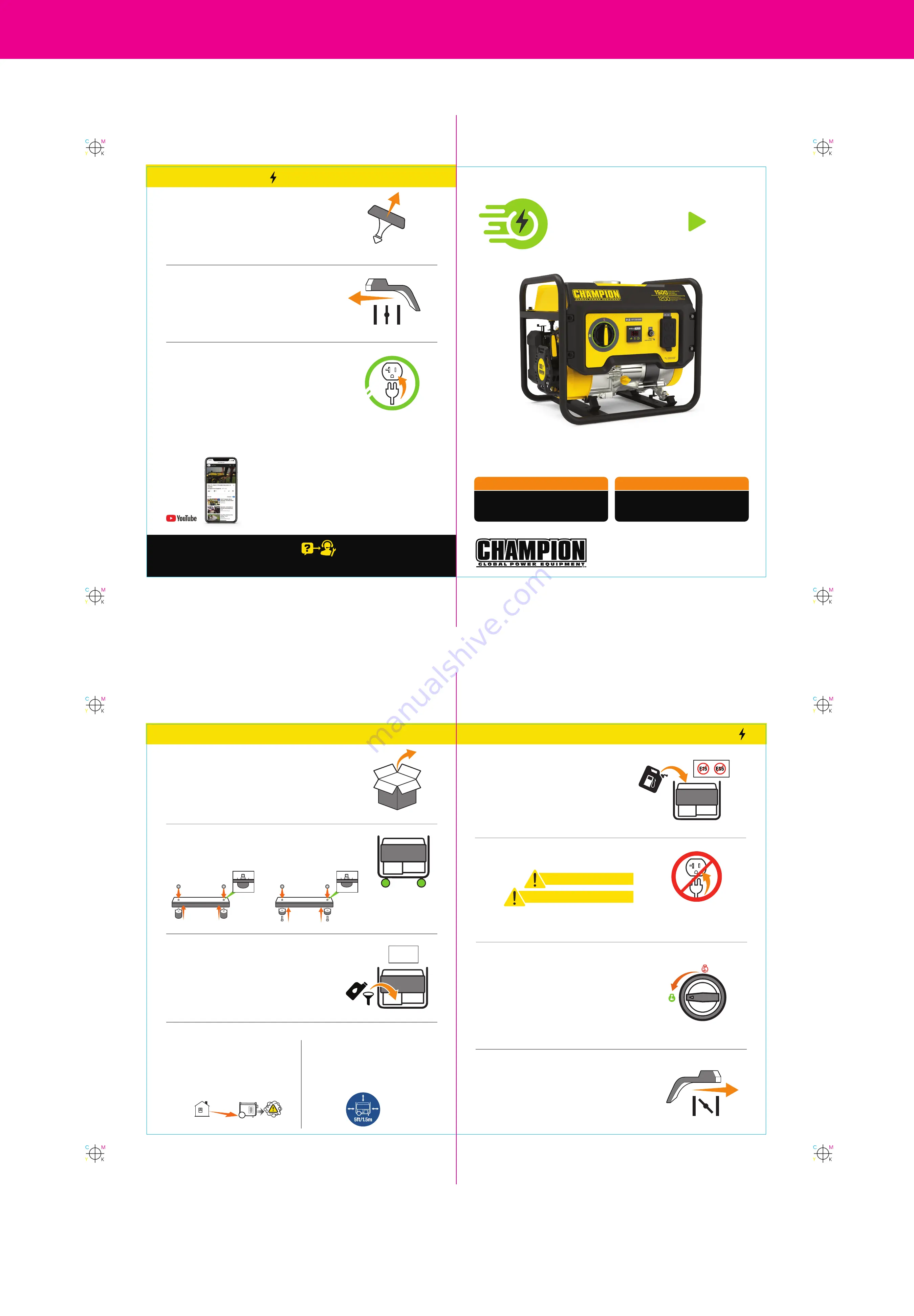 Champion Global Power Equipment 201069 Quick Start Manual Download Page 3