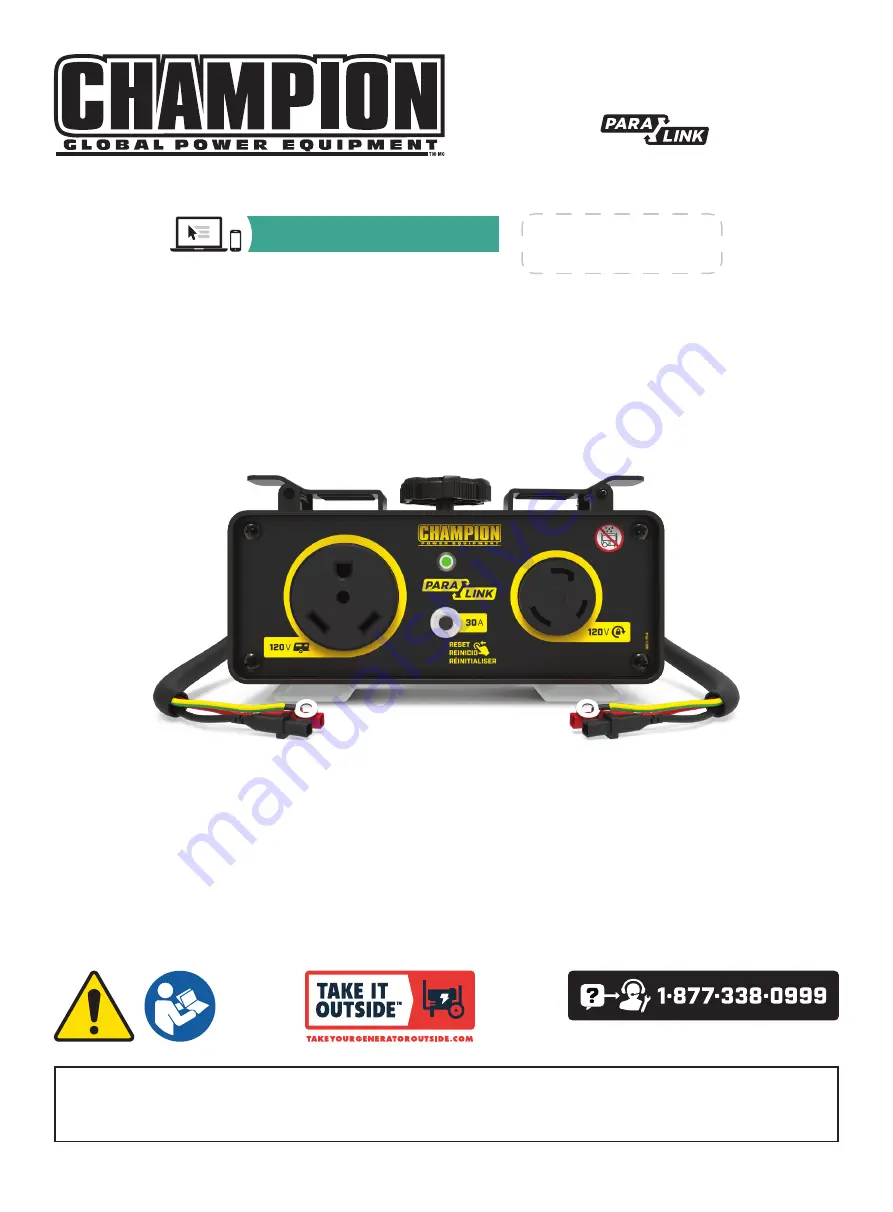 Champion Power Equipment Paralink 100740 Operator'S Manual Download Page 1