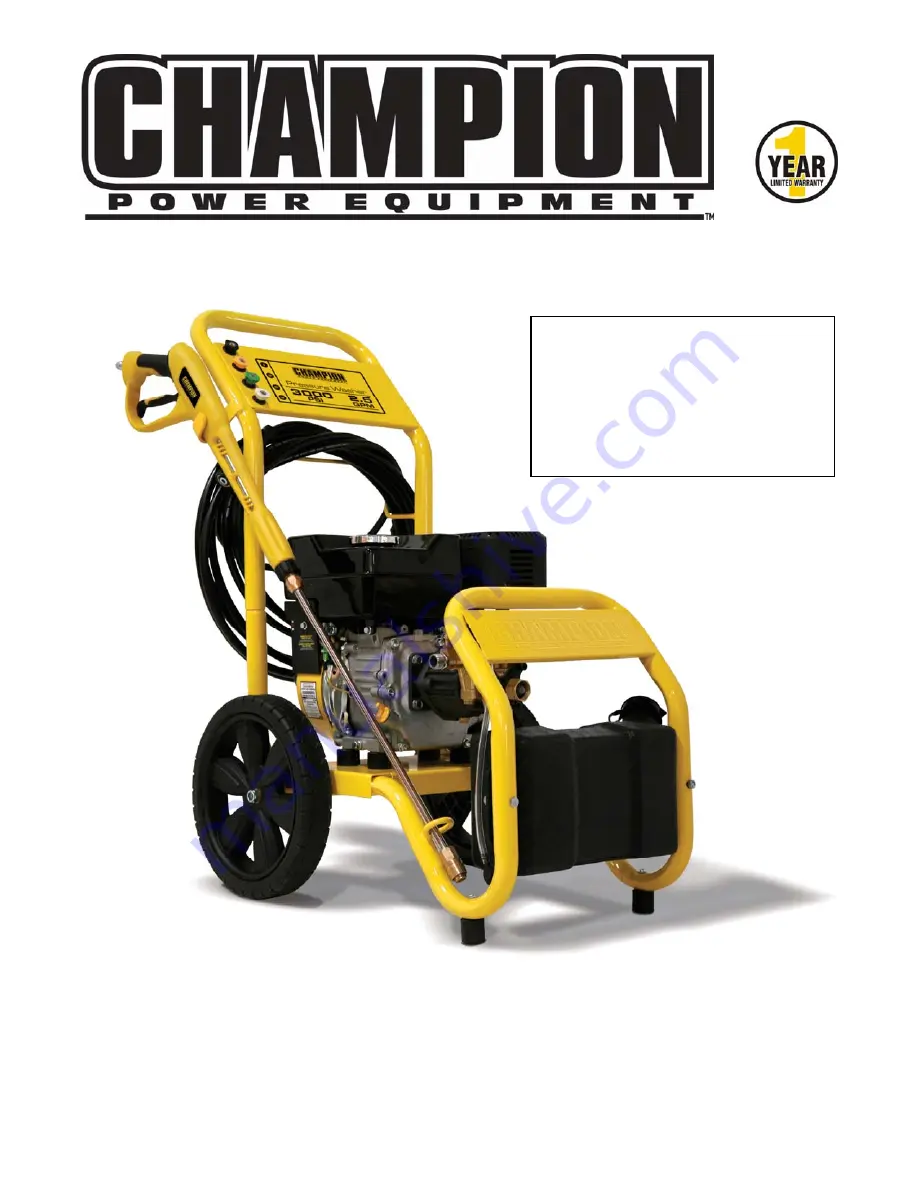 Champion 76553 Owner'S Manual And Operating Instructions Download Page 1