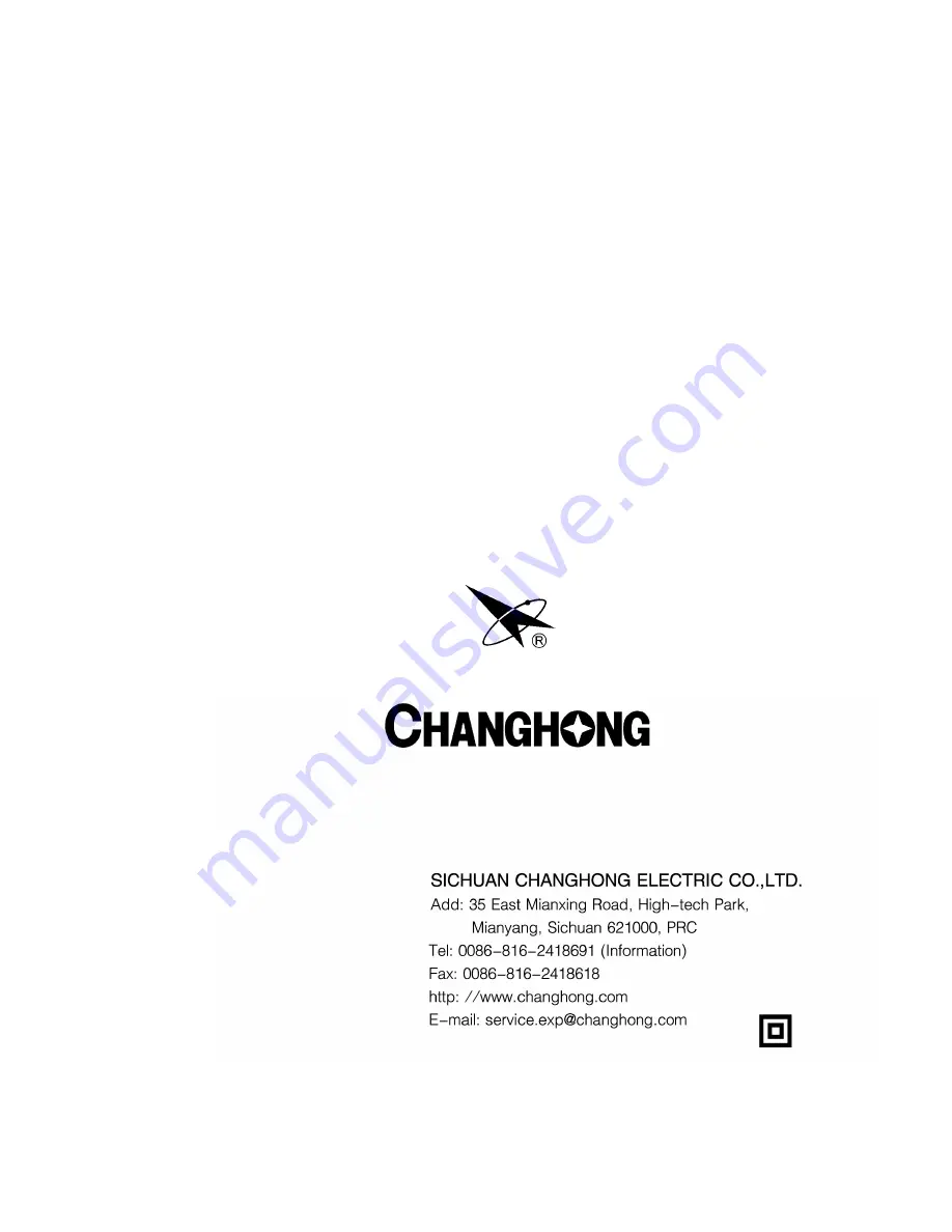 Changhong Electric H2139 Instruction Manual Download Page 16