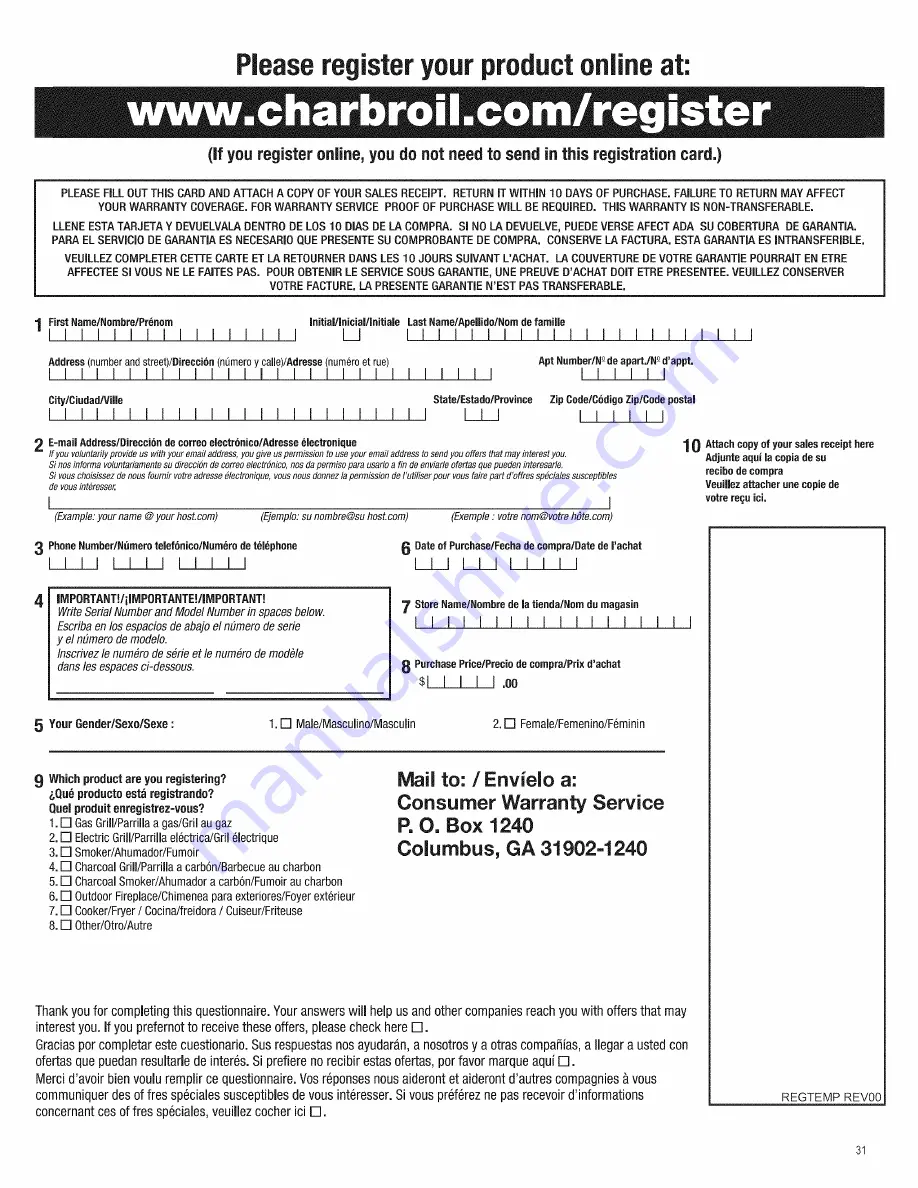 Char-Broil 415.16120801 Manual Download Page 31