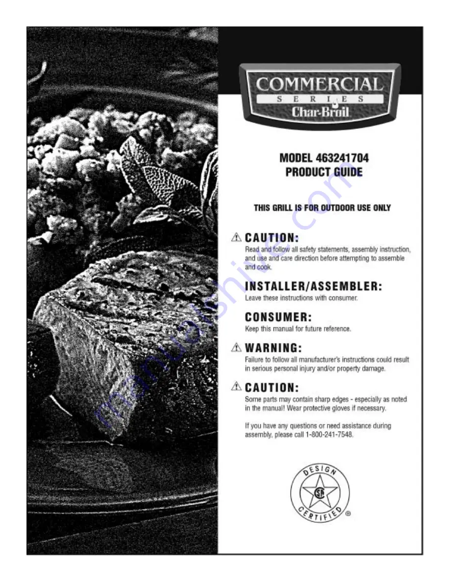 Char-Broil 463241704 Product Manual Download Page 1