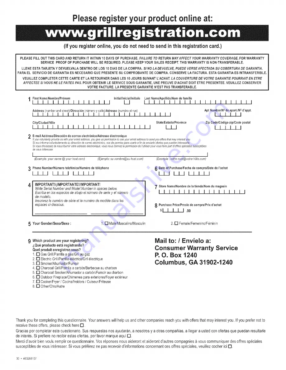 Char-Broil 463268107 Product Manual Download Page 30