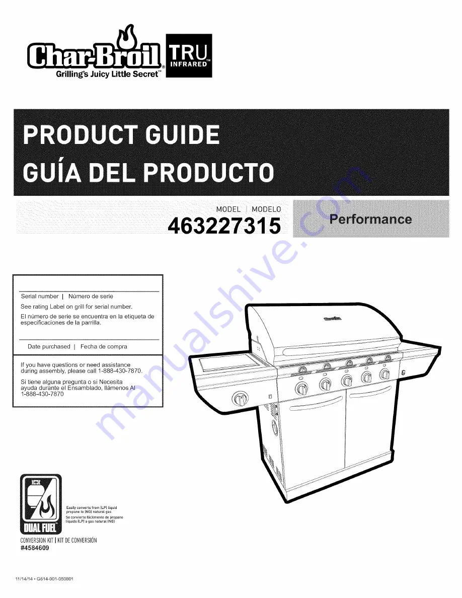 Char-Broil 463270615 Product Manual Download Page 1