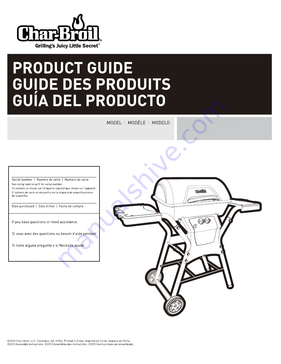 Char-Broil 463666114 Product Manual Download Page 1