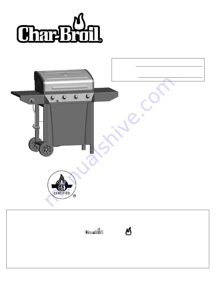 Char-Broil 466440509 Скачать руководство пользователя страница 1