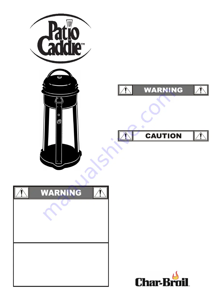 Char-Broil Patio Caddie 464445004 Assembly Manual Download Page 1