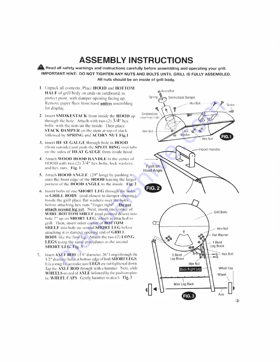 Char-Griller Pro Deluxe Owner'S Manual Download Page 3