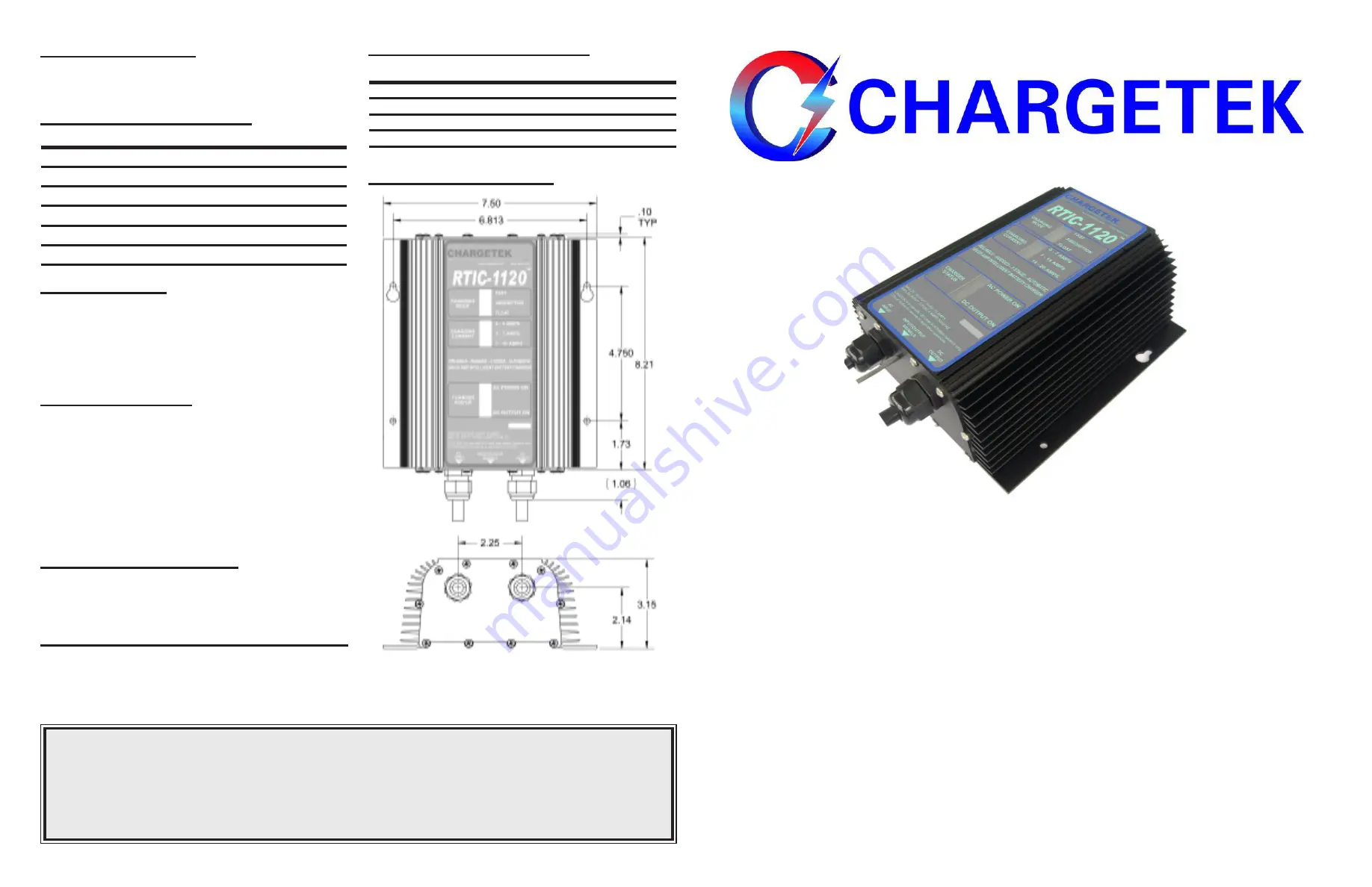 Chargetek RTIC-1120-W Скачать руководство пользователя страница 1